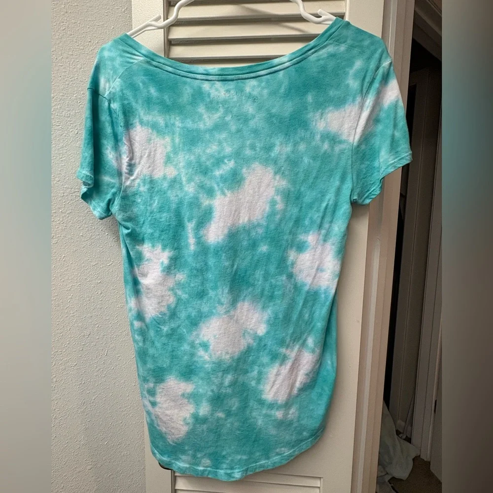 🩵🤍Aeropostale • aqua & white tie dye top • S - Picture 2 of 4